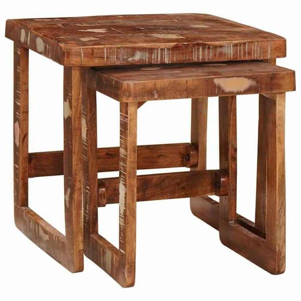 Maison Exclusive - 2 st Nestingbord Brun 46 x 46 x 45 cm Återvunnet Trä Solid