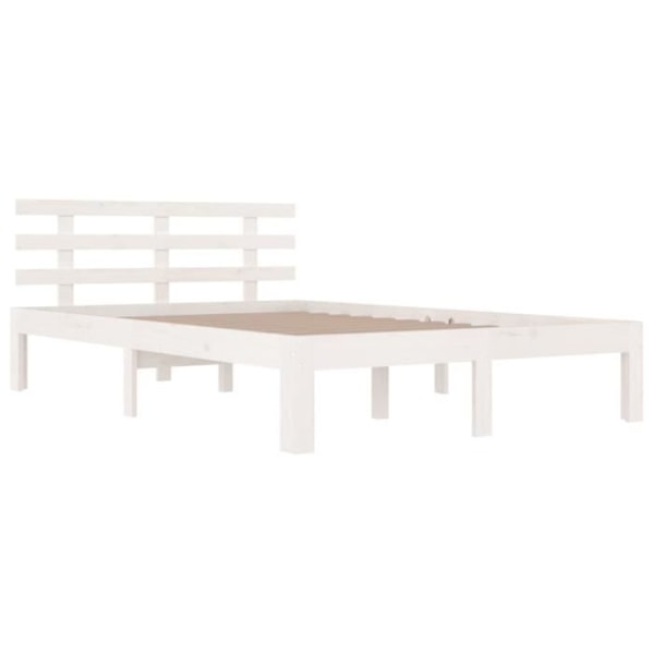 Sengeramme - Massivt træ - Hvid - 150x200 cm - Klassisk hvid