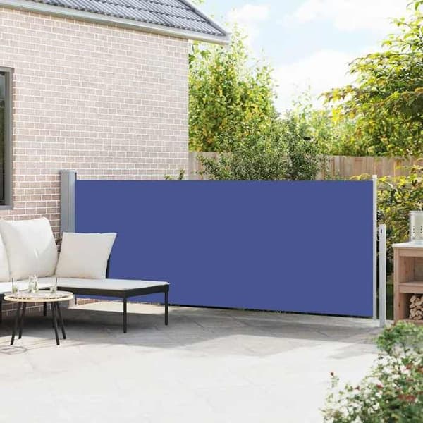Maison Exclusive - Utdragbart sidotak för patio 140x500 cm Blå