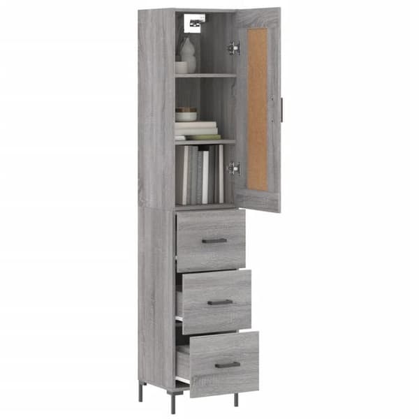 Maison Exclusive - Buffé hög Sonoma grå 34,5x34x180 cm Ingenjörsträ Sonoma grå