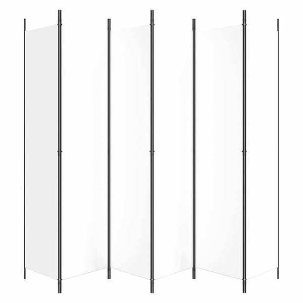 Maison Exclusive - Avskiljande vägg 6 paneler Vit 300x220 cm Tyg