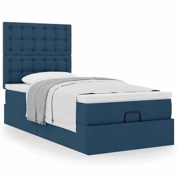 Maison Exclusive - Ottoman seng med blå madras 100x200 cm stof