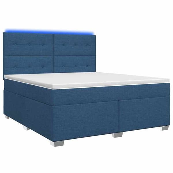 Maison Exclusive - Boxspring seng med madras Blå 160 x 200 cm Stof Blå