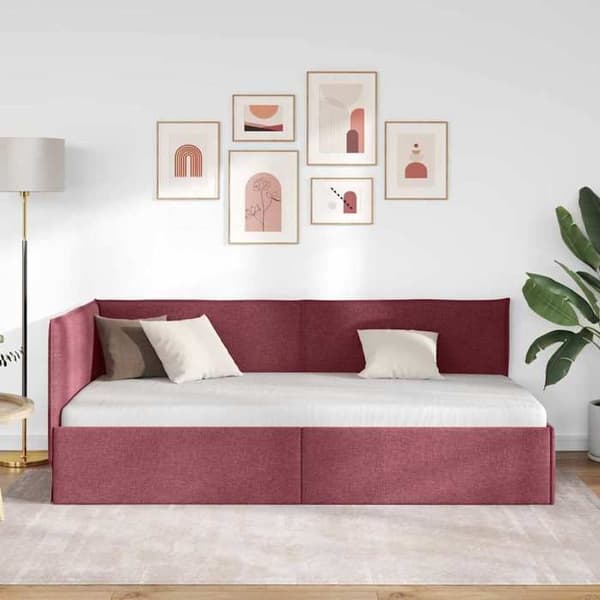 Maison Exclusive - Hörnsängram Bordeaux 80 x 200 cm tyg