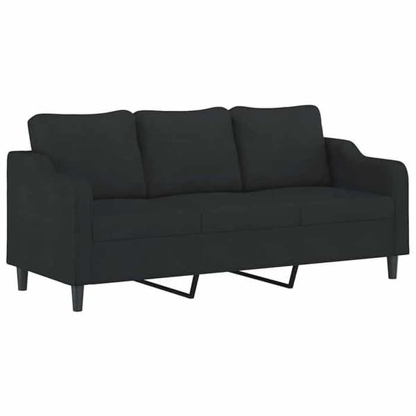 Maison Exclusive - 3 kpl:n sohvasetti tyynyillä, musta kangas