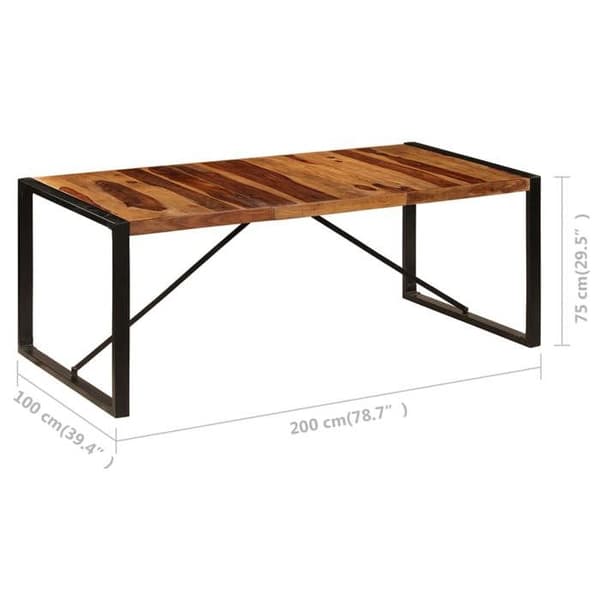 Maison Exclusive - Spisebord 200x100x75 cm Solid Sheeshamtræ