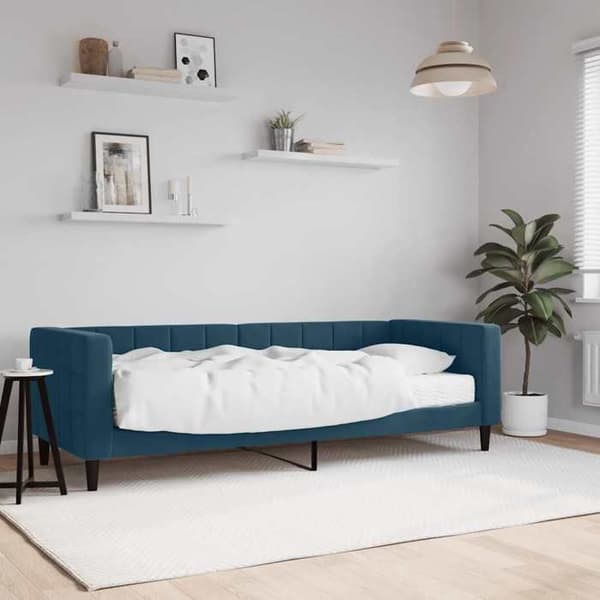 Maison Exclusive - Sininen 80x200 cm samettipäivävuode patjalla