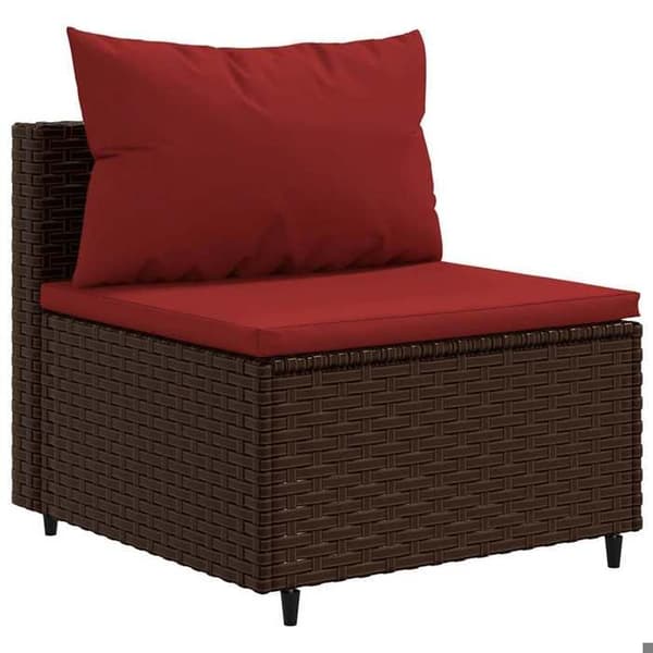 Maison Exclusive - Trädgårdsmöbler med kuddar 6 delar brun flätad resin