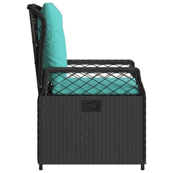 Maison Exclusive - Fällbara trädgårdsstolar set om 2 svart flätad resin Svart