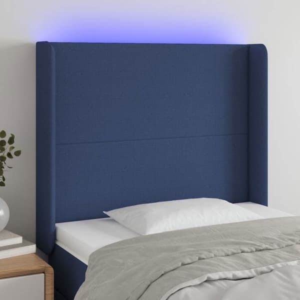 Maison Exclusive - LED Hovedgærde Blå 103x16x118/128 cm Stof Blå