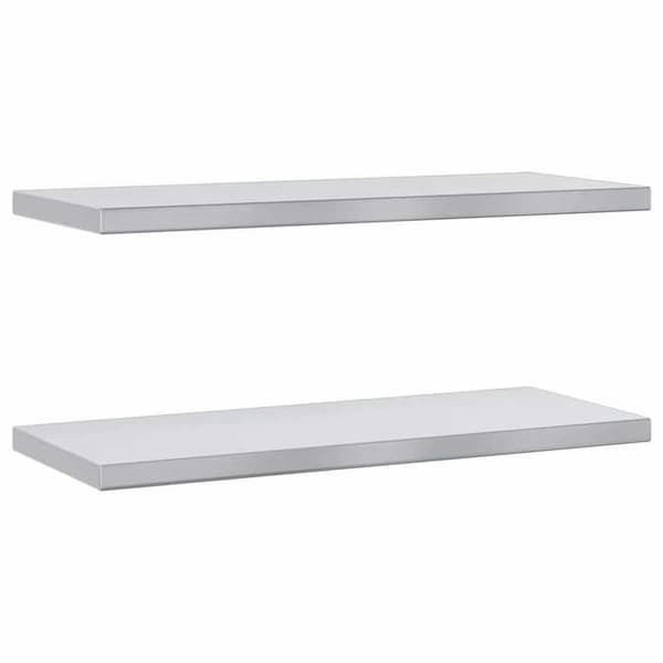 Væghylder - EKSKLUSIV HUS - 2 stk 75x30 cm - Rustfrit stål - Sølvfarvet - Rektangulær Silver