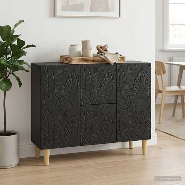 Maison Exclusive - Buffet Sort 89 x 34,5 x 60 cm Ingeniørtræ