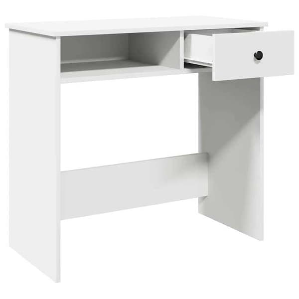 Kontor - EKSKLUSIVT HUS - 80x40x75 cm - Hvid - Ingeniørtræ - Stort opbevaring Vit