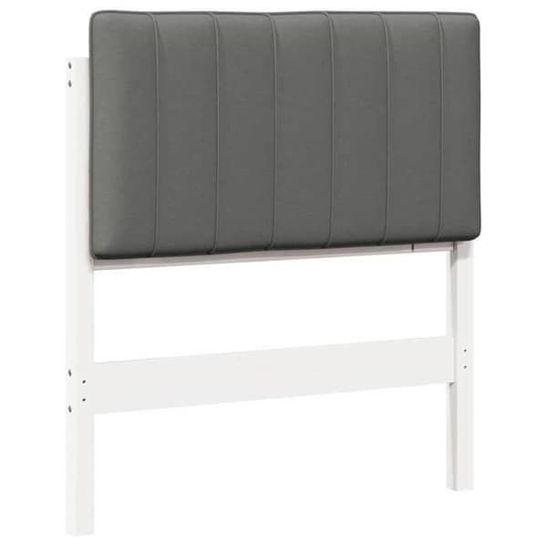 Maison Exclusive - Klädd sänggavel Vit och ljusgrå 75 cm Massivt trä