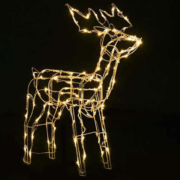 Julelys snor - EKSKLUSIV HUS - Rennes 229 - 3 rensdyr - 229 LED - USB genopladelig