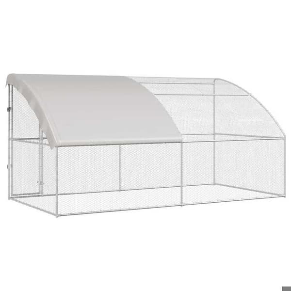 Maison Exclusive - Hönsgård med 1 dörr 2 rum Silver 400x200x200cm Silver
