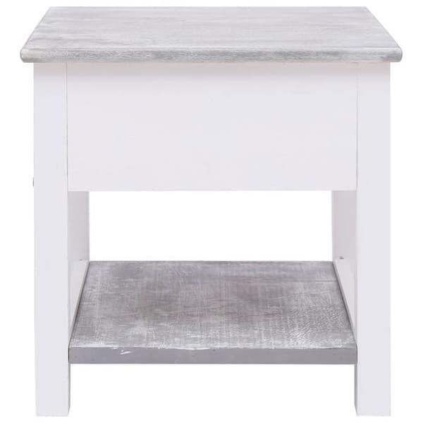 Maison Exclusive - Sidebord Grå 40x40x40 cm Paulownia Træ Grå och vit