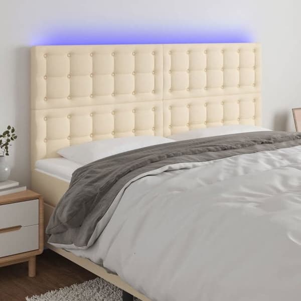 Maison Exclusive - LED-pääty, kerma 180x5x118/128 cm, kangas Grädde