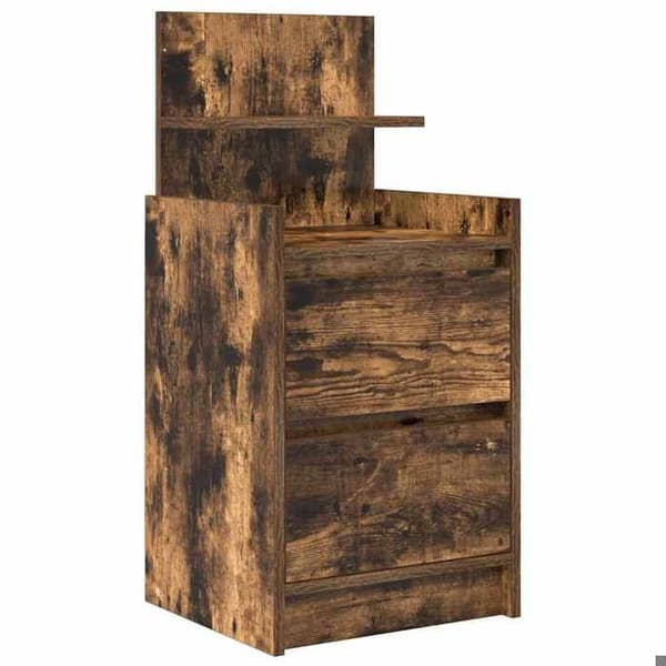 Natskab - EKSKLUSIV HUS - 38x34x80 cm - 2 skuffer - Røget eg - Spånplader Rökt ek