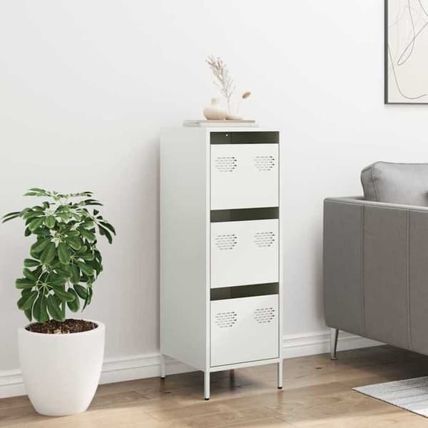 Maison Exclusive - Hvid buffet 39x35x103,5 cm stål