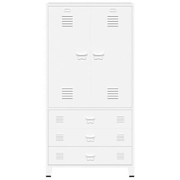 Maison Exclusive - Garderob Vit 90x50x180 cm Metall