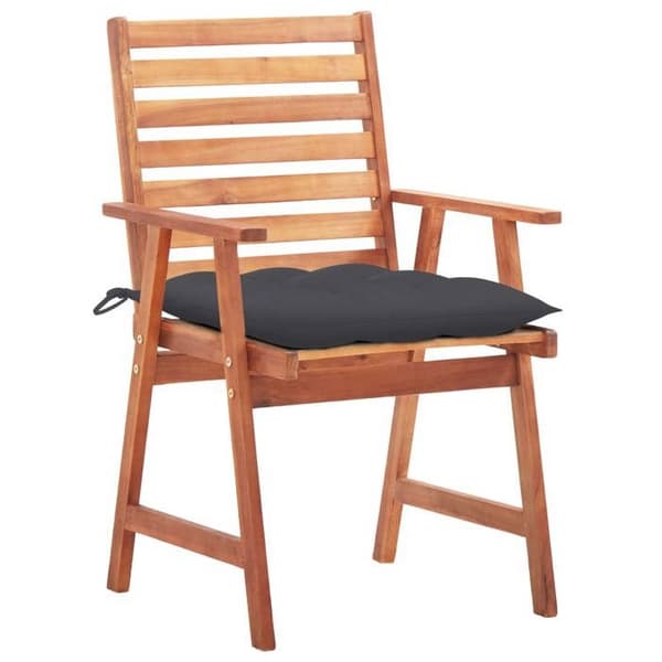 Maison Exclusive - Utomhusmatstolar set om 2 med kuddar i massiv akacia