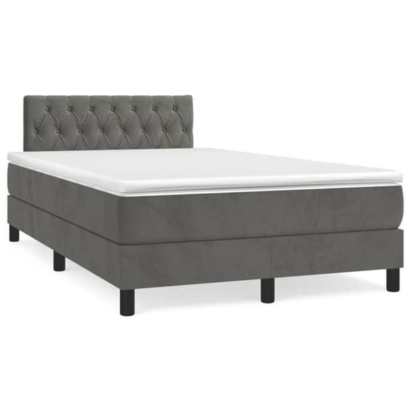 Maison Exclusive - Sängbotten med ribbor och mörkgrå madrass 120x200cm Sammet