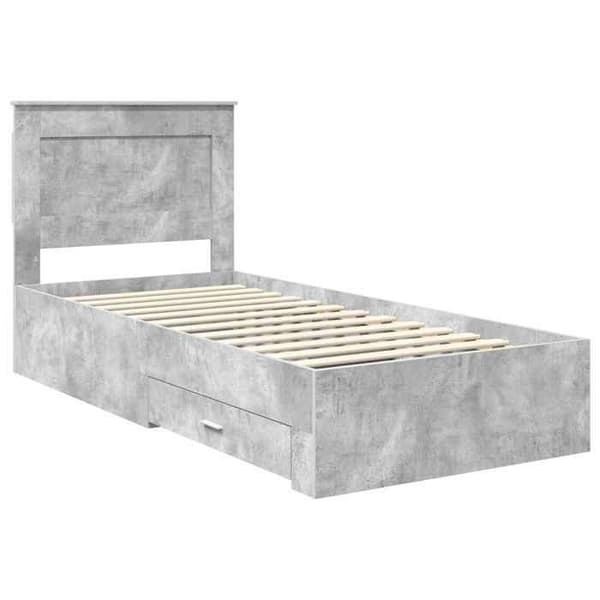 Maison Exclusive - Sängram Grå betong 90 x 200 cm Ingenjörsträ