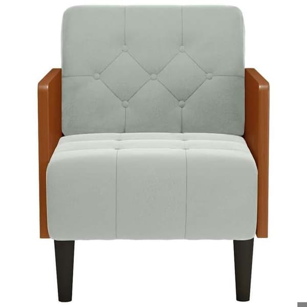 Maison Exclusive - Vaaleanharmaa nojatuoli sohva käsinojilla 55 cm sametti
