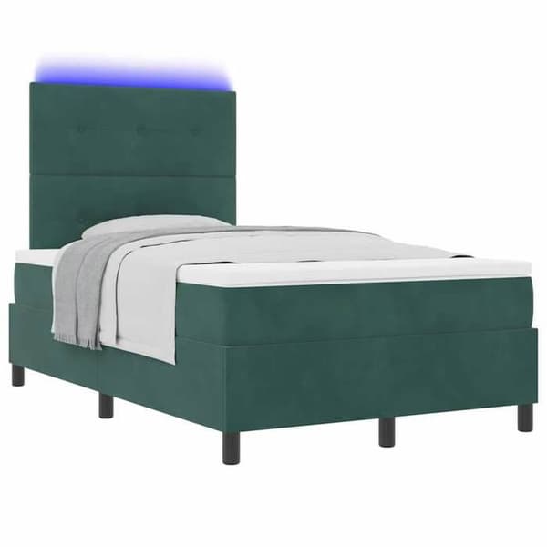 Maison Exclusive - LED-jousipatja Tummanvihreä 120 x 190 cm Sametti Mörkgrön