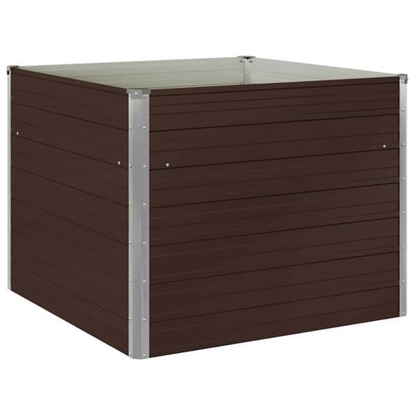 Maison Exclusive - Upphöjd planteringslåda Brun 100x100x77 cm Galvaniserat stål