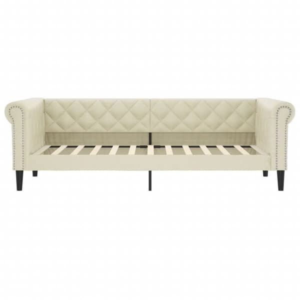Maison Exclusive - Sängsoffa utan madrass crème 90x200 cm i konstläder Grädde