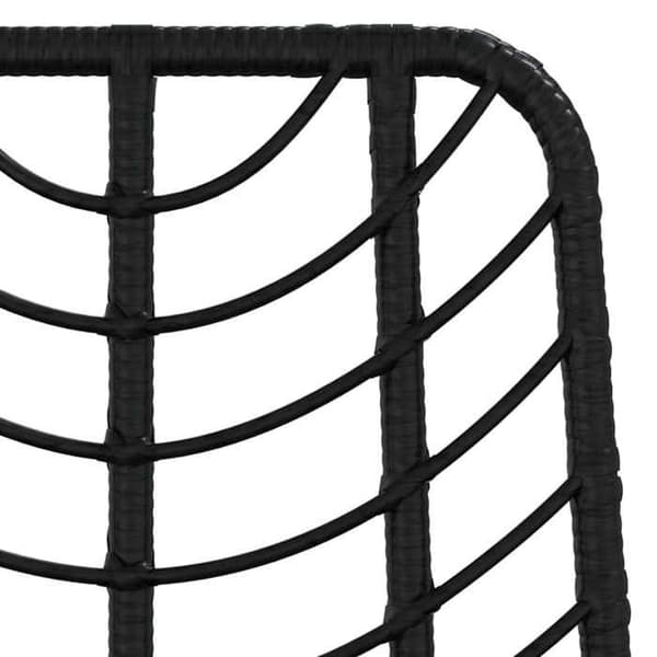 Maison Exclusive - Barstolar set om 2 Svart flätad plast och stål