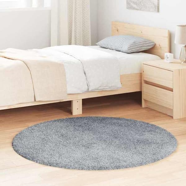 Matta - EXKLUSIVT HEM - NAVARRA - Polyester - 120x120 cm - Ljusgrå halkfri ljusgrått
