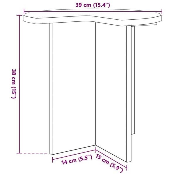 Maison Exclusive - Sonoma grå sidebord Ø 39 x 38 cm Ingeniørtræ