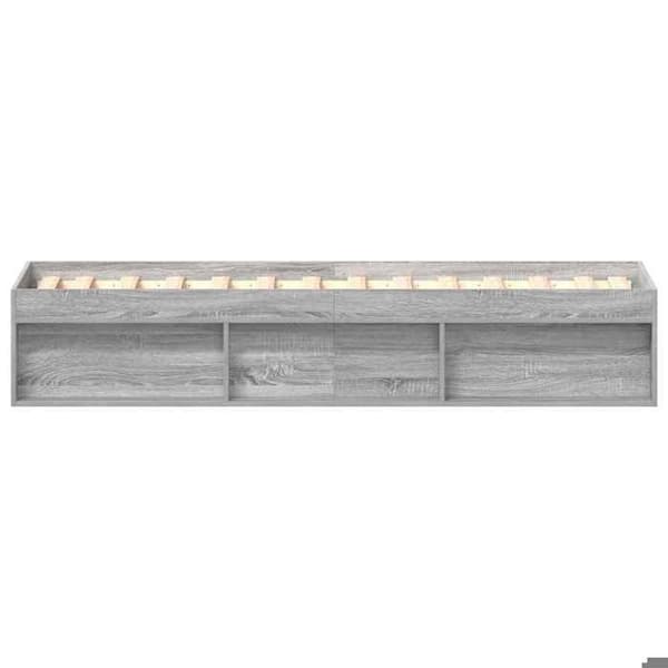 Sengestel - EKSKLUSIV HUS - 100 x 200 cm - Sonoma grå - 6 rum - Lamelseng Sonoma grå
