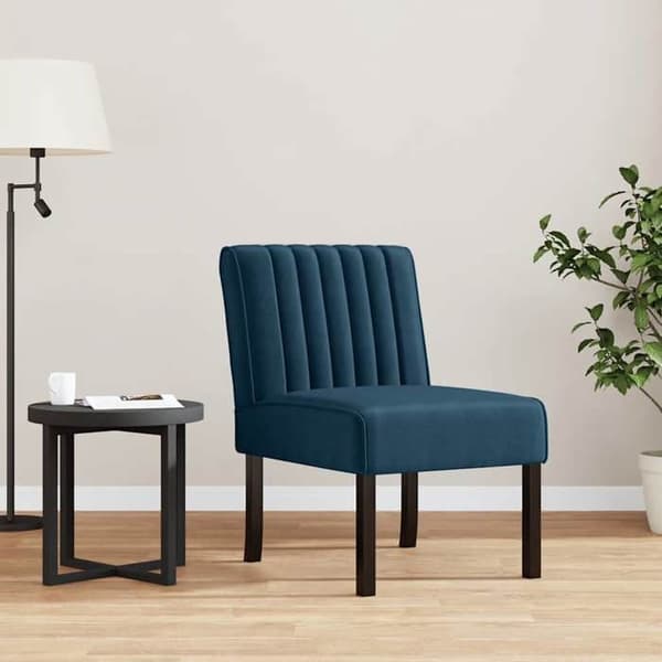 Maison Exclusive - Blå velour stol uden armlæn