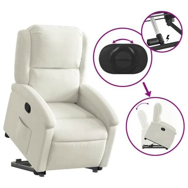 Maison Exclusive - Recliner i krämfärgad sammet