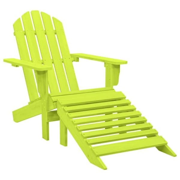 Maison Exclusive - Adirondack trädgårdsstol med fotpall i solid grön gran Grön