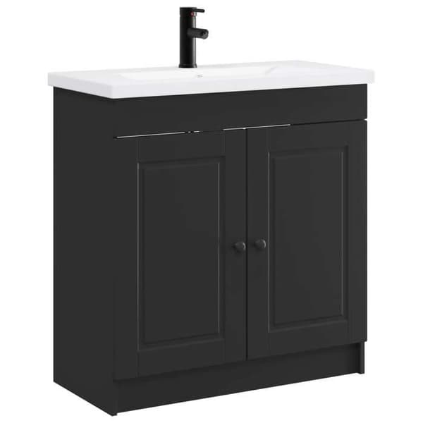 Maison Exclusive - Badeværelsesmøbel sæt Sort 56 x 37,5 x 81 cm