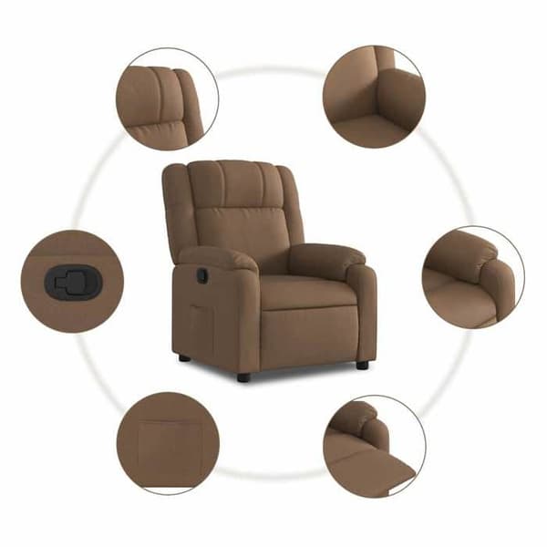 Maison Exclusive - Brun Tyg Reclinerfåtölj