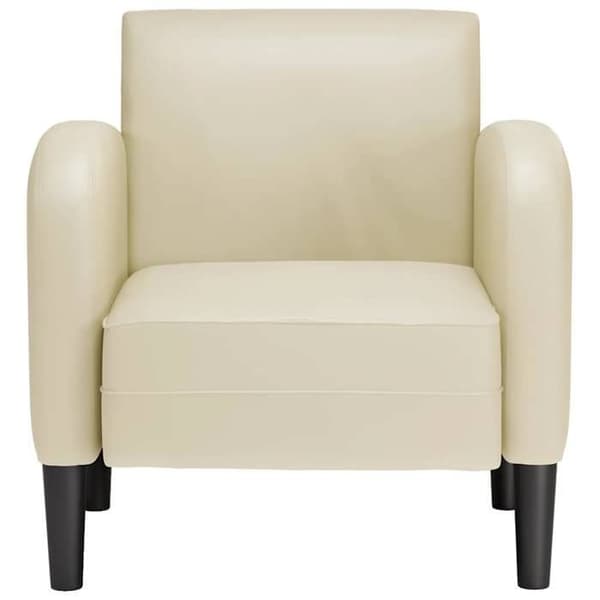Fåtölj - EXKLUSIVT HEM - Soffstol 54 cm - Konstläder - Armstöd - Kräm Grädde
