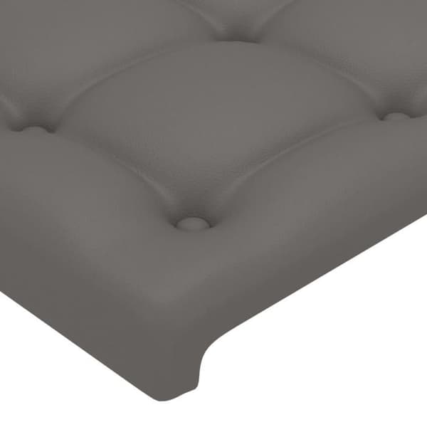 Maison Exclusive - LED Hovedgærde Grå 163x16x78/88 cm Syntetisk Læder