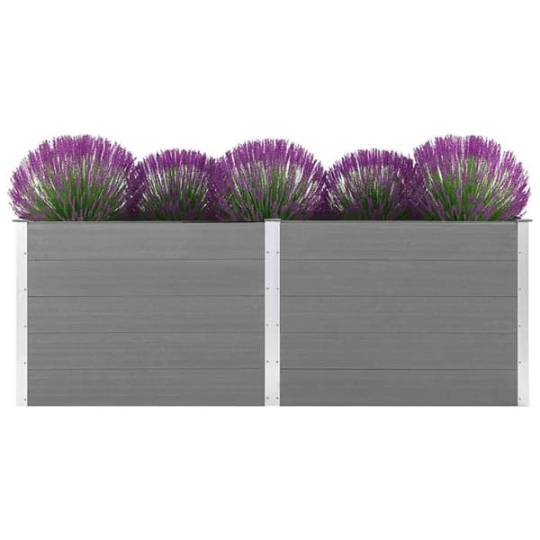 Maison Exclusive - Hævet havebed 250x50x91 cm WPC Grå Grå