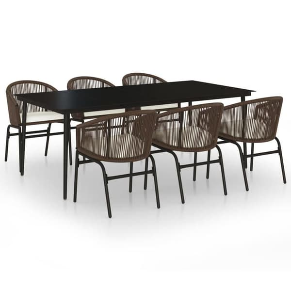 Maison Exclusive - Trädgårdsset 7 delar Brun