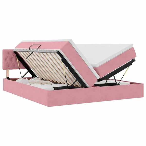 Maison Exclusive - Opbevaringsseng med hovedgærde 2 dele Rosa