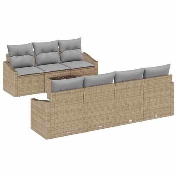 Maison Exclusive - 8 osan sohvasetti beige ja harmaa polyrottinki