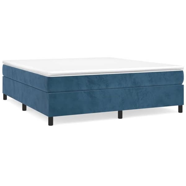 Maison Exclusive - Sängram med mörkblå lameller 200x200 cm sammet mörkblå