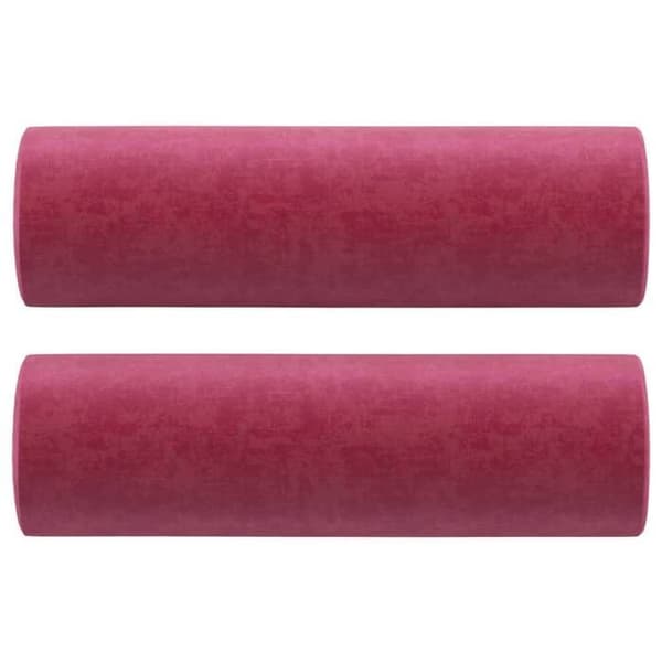 Maison Exclusive - Soffa 2 platser med bordeaux kuddar 140 cm sammet Röd Bordeaux