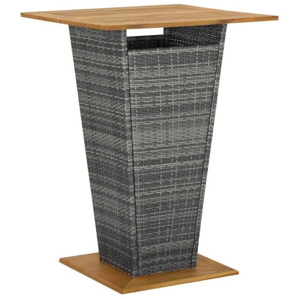 Maison Exclusive - Trädgårdsbarset 5 delar med kuddar, flätad resin, Grå Grå